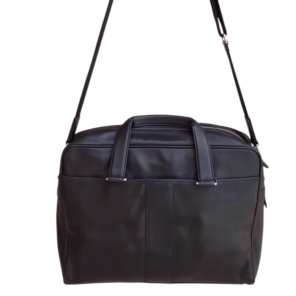Coach Black Leather Briefcase Laptop Business Portfolio Bag - Picture 4 of 12